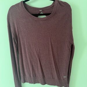 ALO Yoga Long Sleeve Crew Neck Top in Plum Heather
